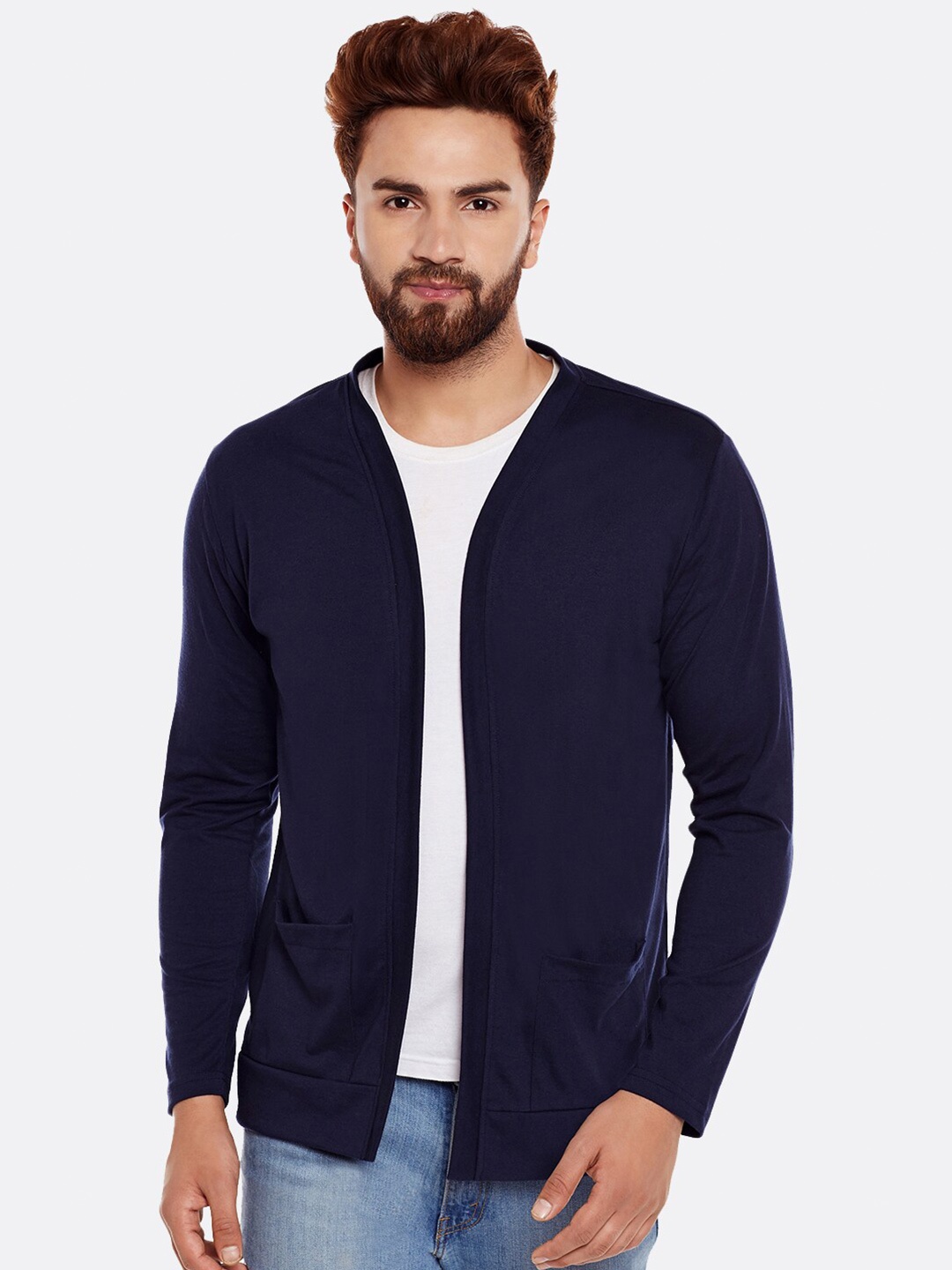 

CHILL WINSTON Men Navy Blue Shrug