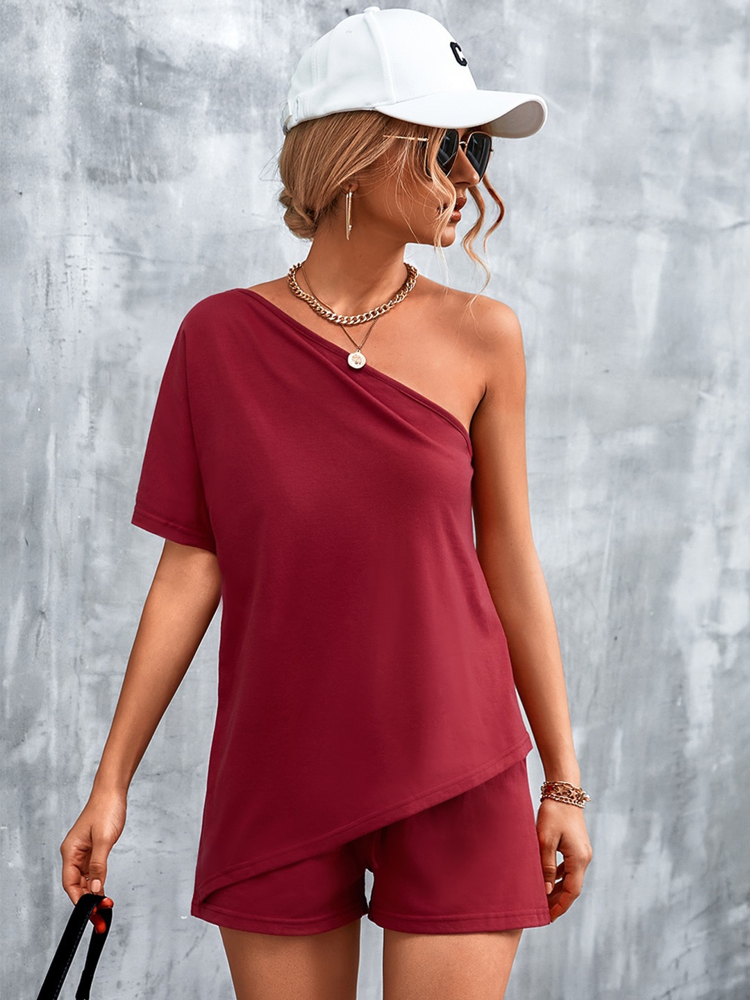 

BoStreet Women Maroon Solid Co-Ords Set