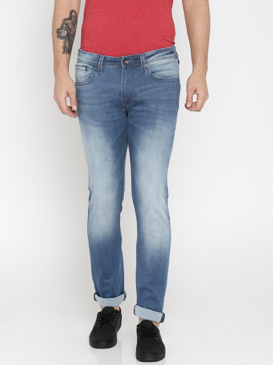 

Pepe Jeans Men Blue Mid-Rise Clean Look Stretchable Jeans