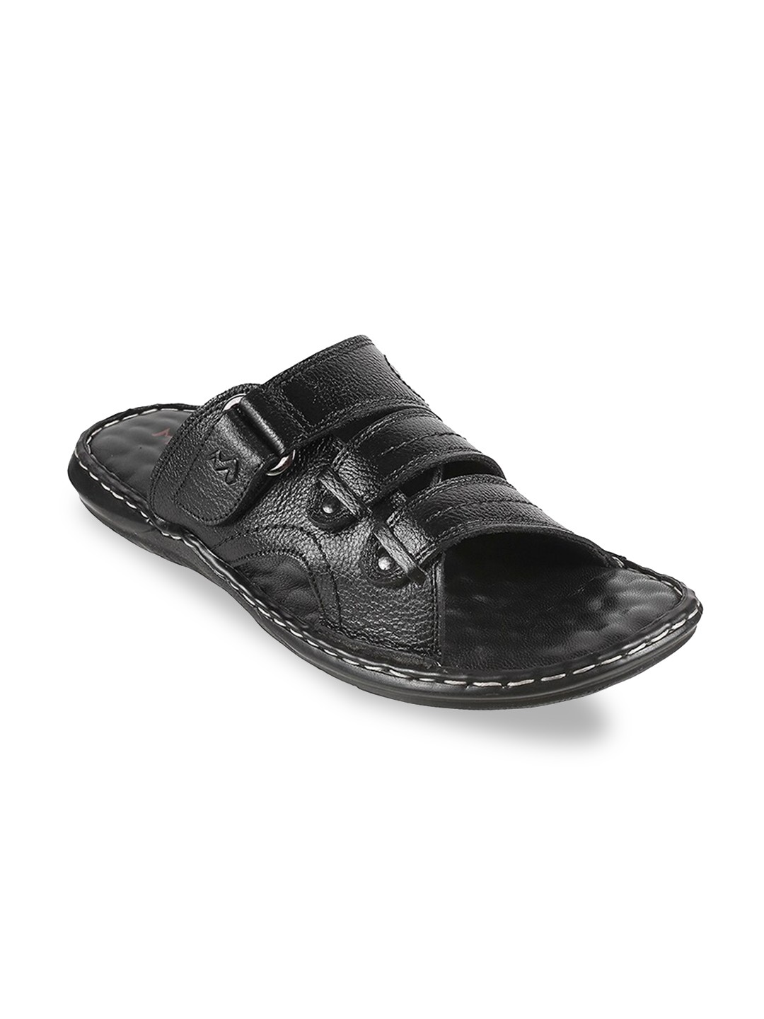 

Mochi Men Black Leather Comfort Sandals