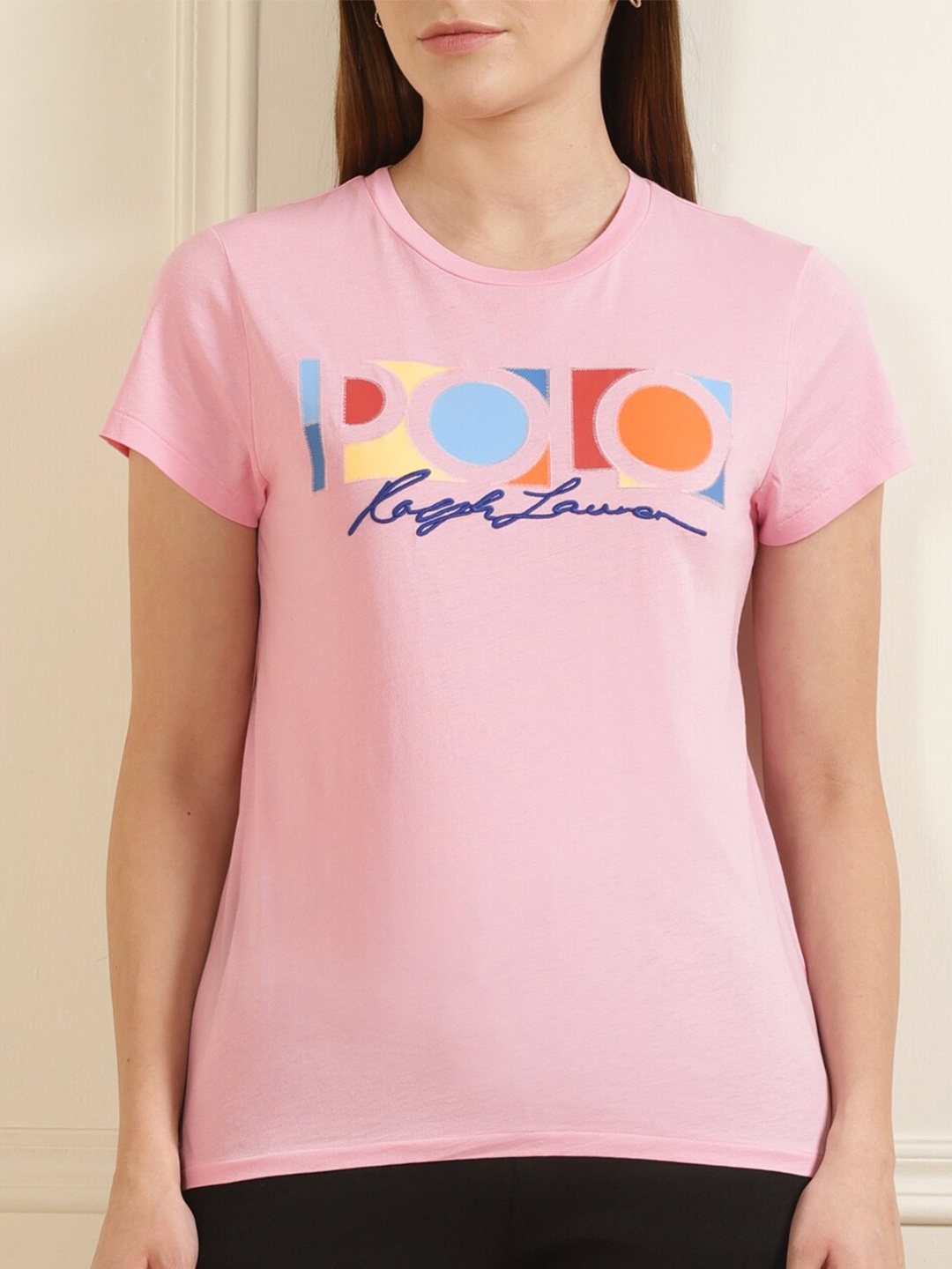 

Polo Ralph Lauren Women Pink Printed Pure Cotton T-shirt