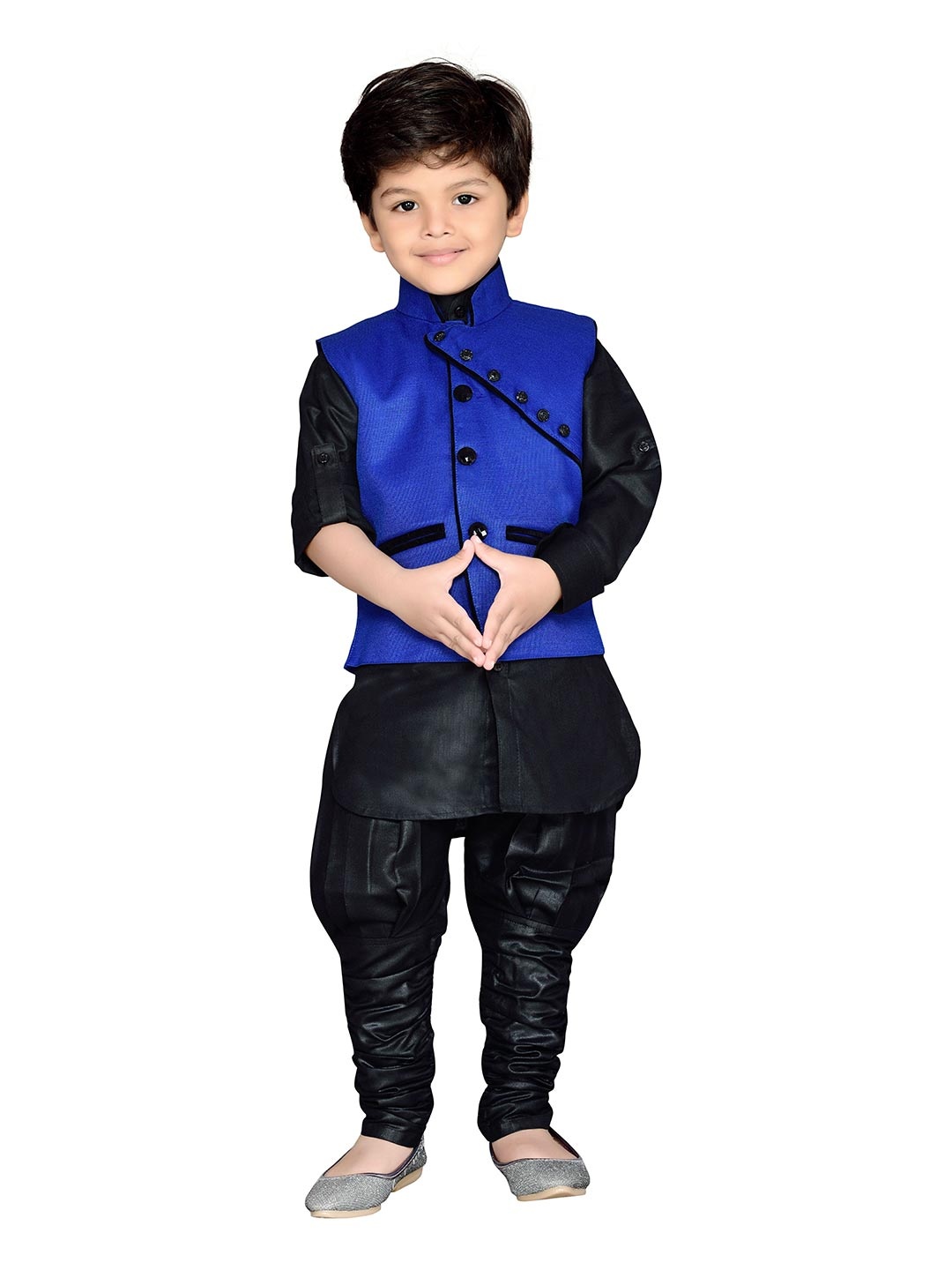 

Aj DEZInES Boys Blue Kurta with Pyjamas