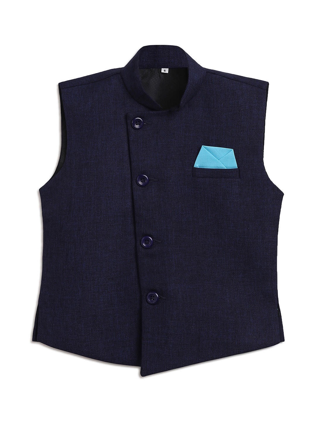 

Aj DEZInES Boys Navy Blue Nehru Jacket