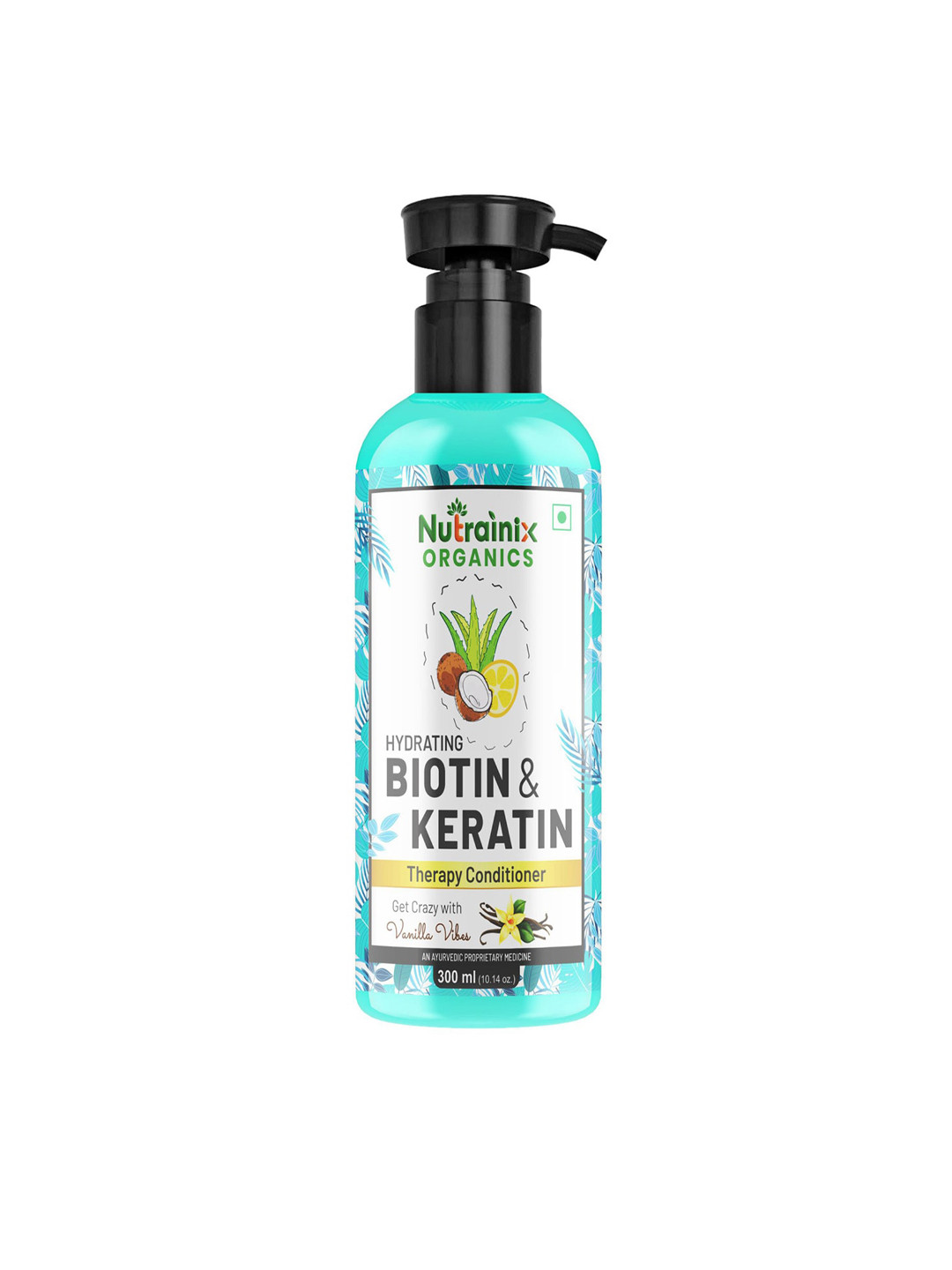 

Nutrainix Organics Hydrating Biotin & Keratin Therapy Conditioner For Frizzy Hair - 300 ml, Blue