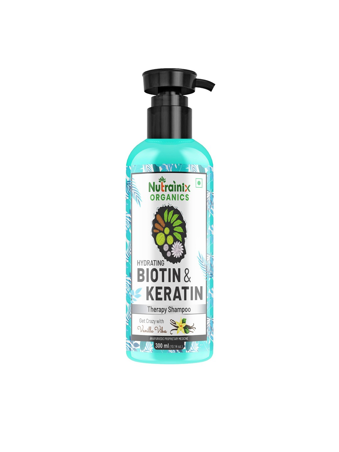 

Nutrainix Organics Hydrating Biotin & Keratin Therapy Shampoo For Frizzy Hair - 300 ml, Blue