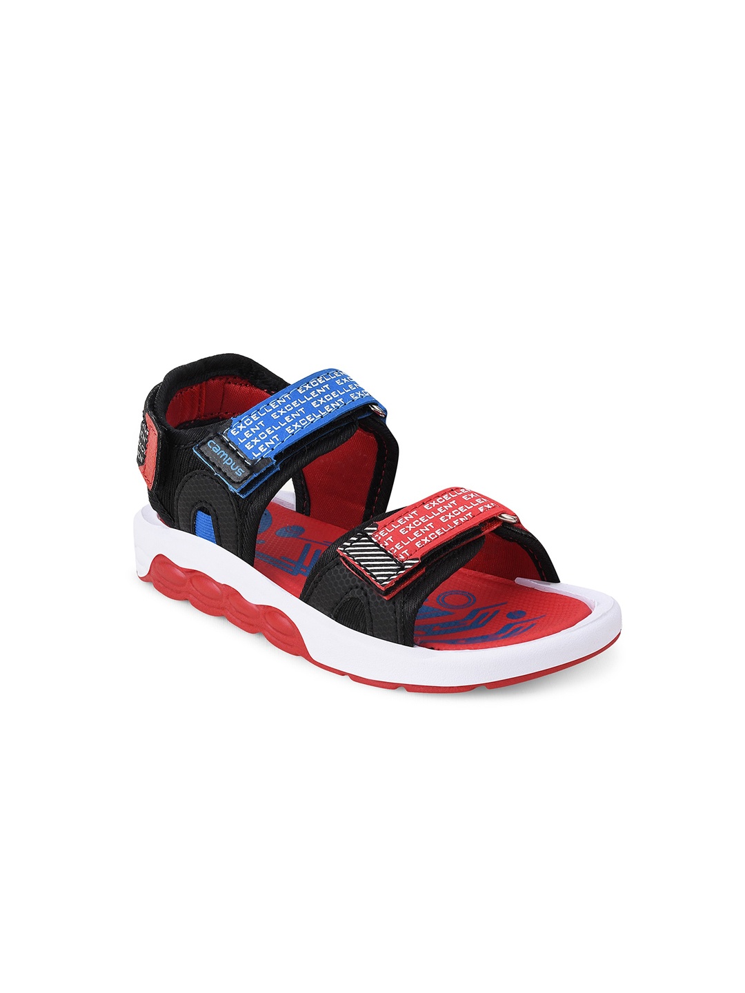 

Campus Kids Black & Red Printed Sports Sandals