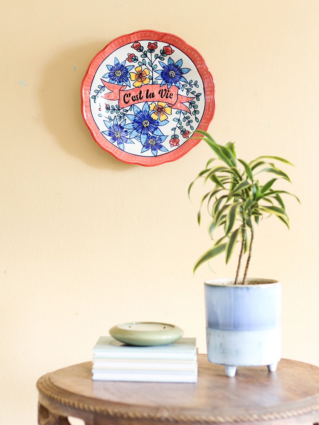 

The Wishing Chair White & Blue Cest La Vie Printed Wall Plate