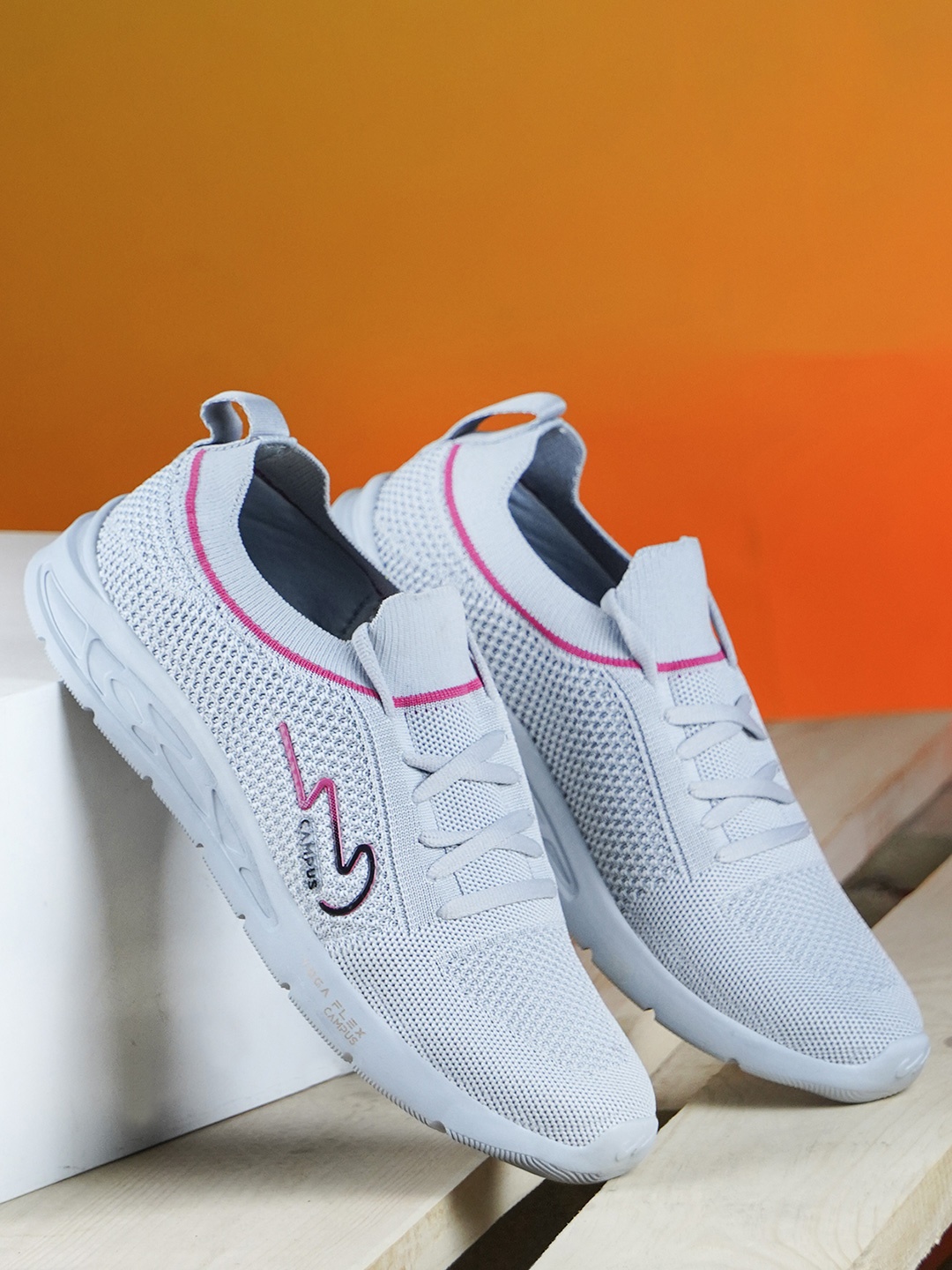 

Campus Women Grey Mesh Running Shoes