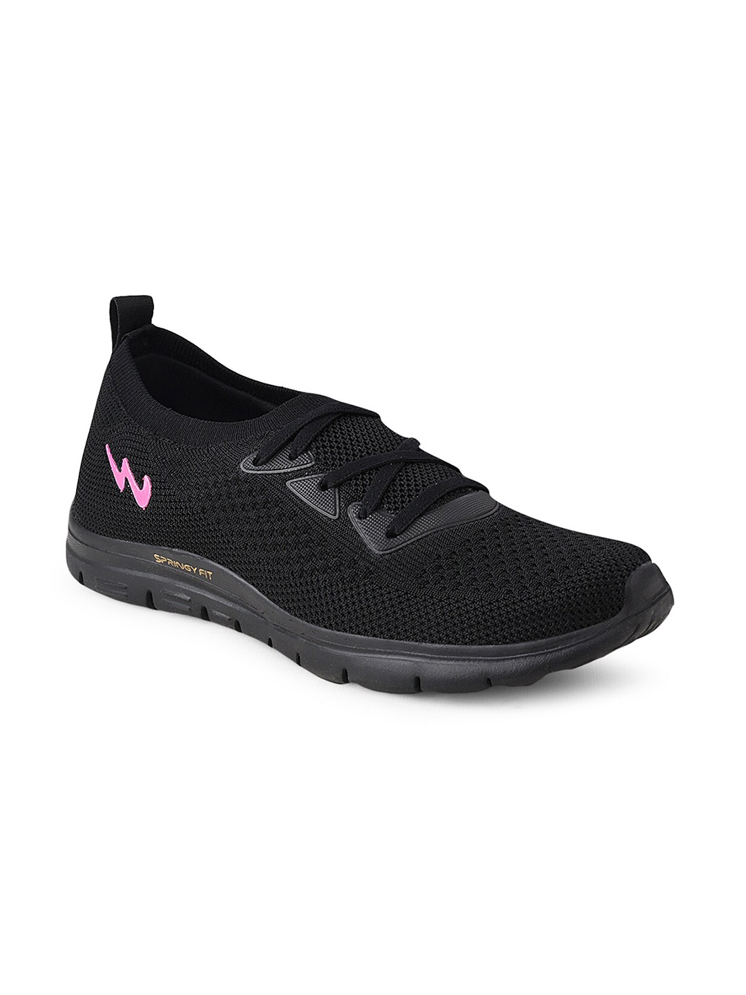 

Campus Women Black Mesh Walking Shoes