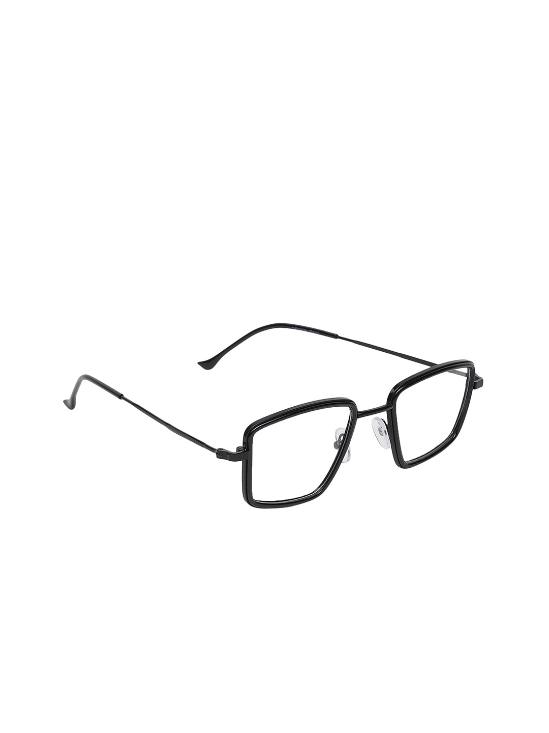 

ALIGATORR Unisex Clear Lens & Black Rectangle Sunglasses with UV Protected Lens