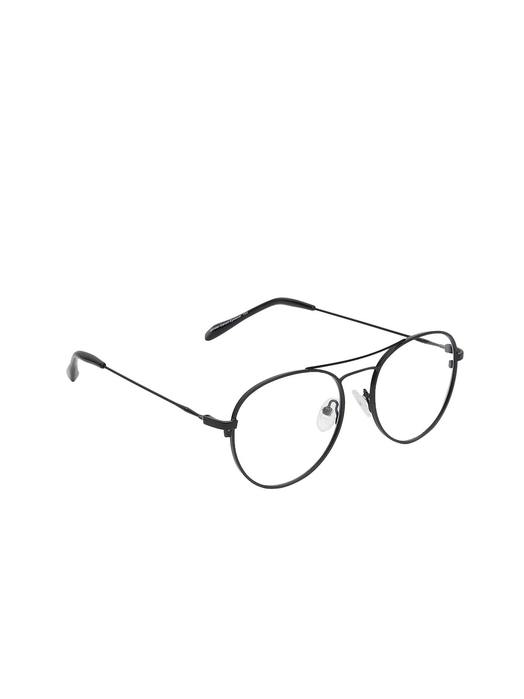 

ALIGATORR Unisex Clear Lens & Black Aviator Sunglasses with UV Protected Lens