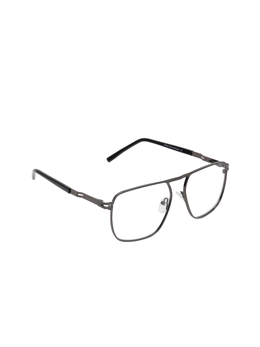 

ALIGATORR Unisex Clear Lens & Black Aviator Sunglasses with UV Protected Lens