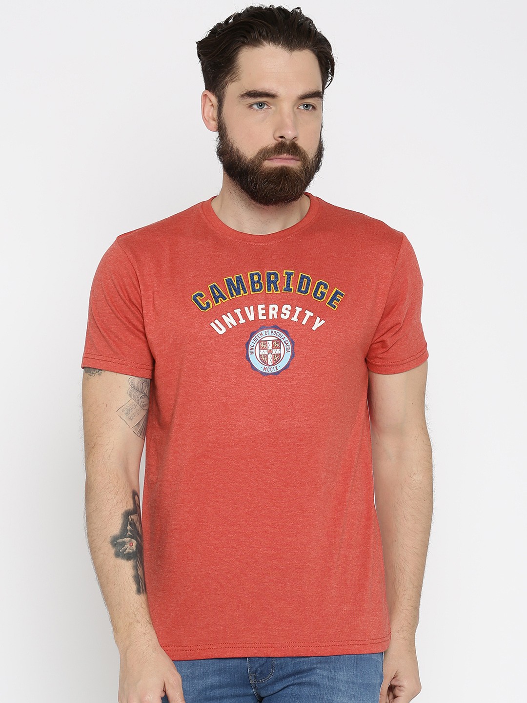 

Pepe Jeans Men Red Printed Round Neck T-Shirt