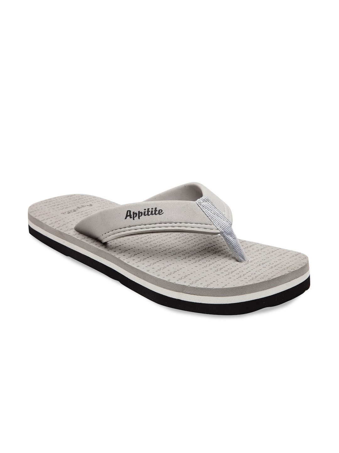 

APPITITE Men White & Grey Rubber Thong Flip-Flops