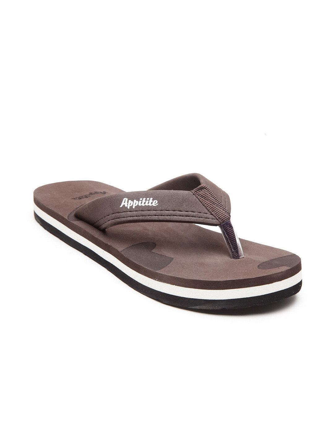 

APPITITE Men White & Brown Printed Rubber Thong Flip-Flops