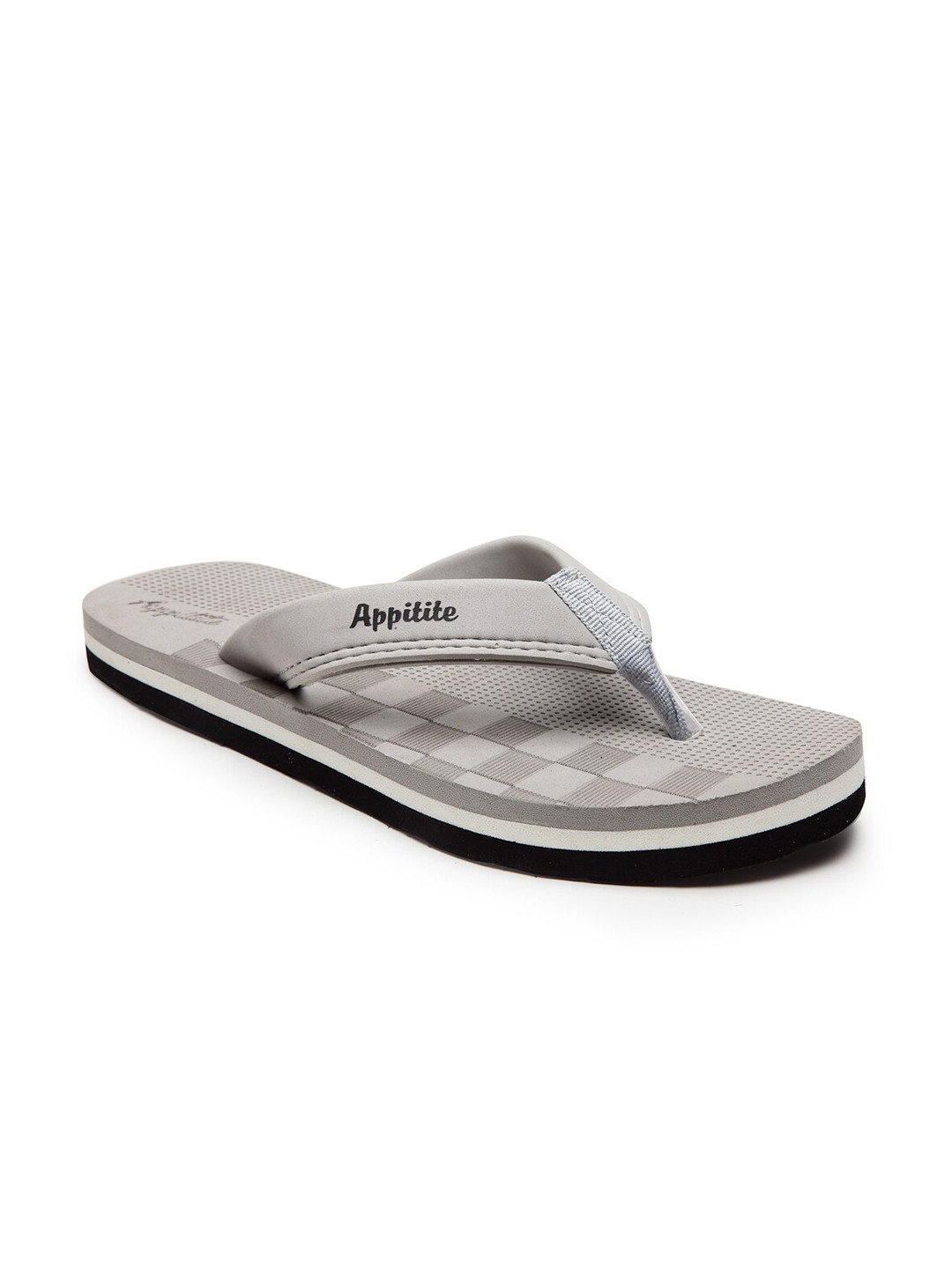 

APPITITE Men Grey & White Printed Rubber Thong Flip-Flops