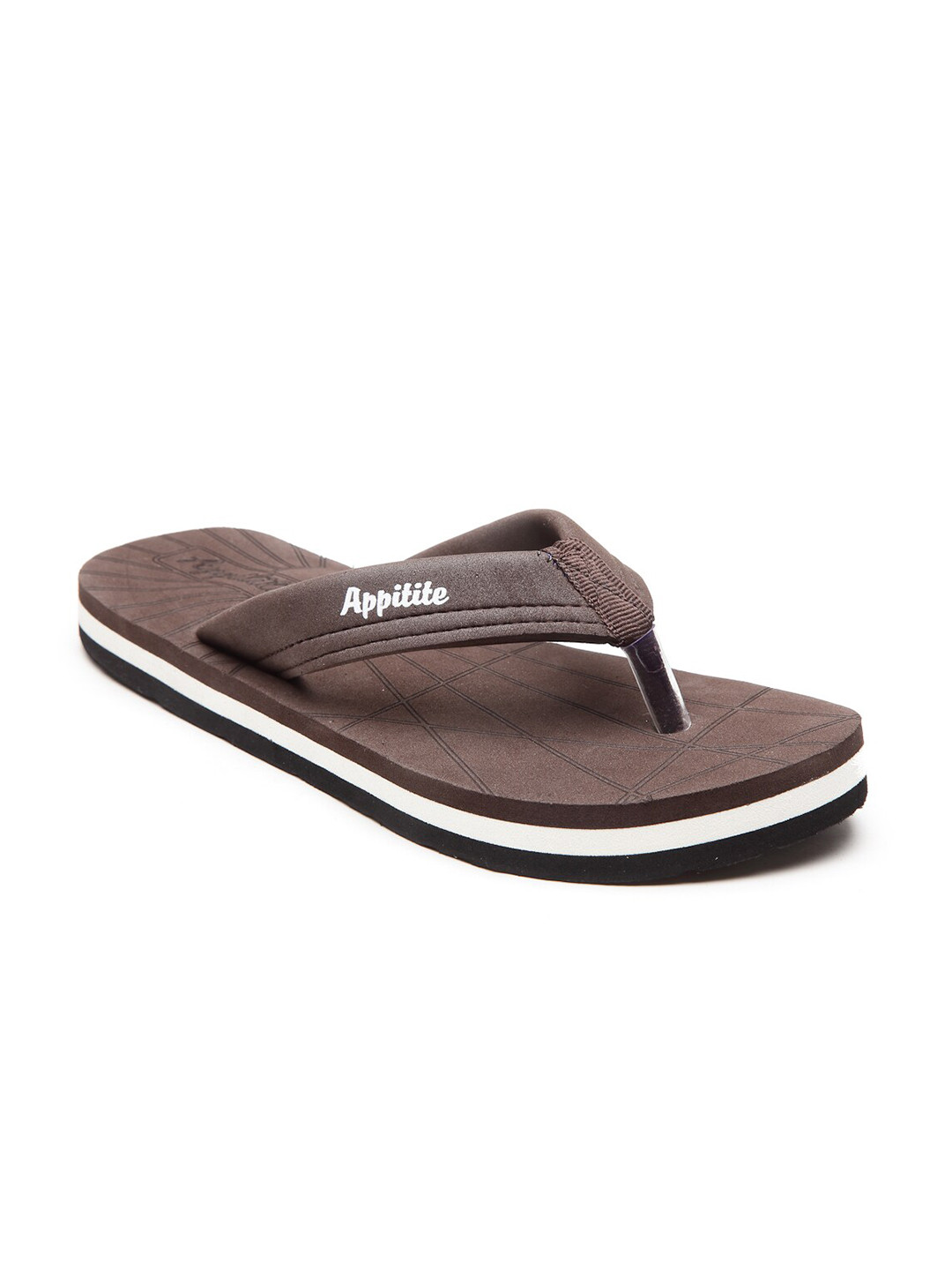

APPITITE Men White & Brown Rubber Thong Flip-Flops