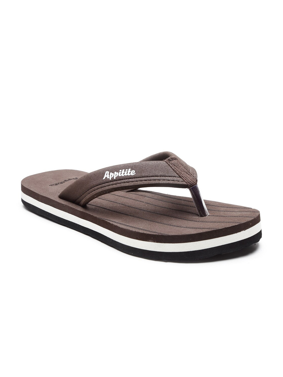 

APPITITE Men Brown & White Rubber Thong Flip-Flops