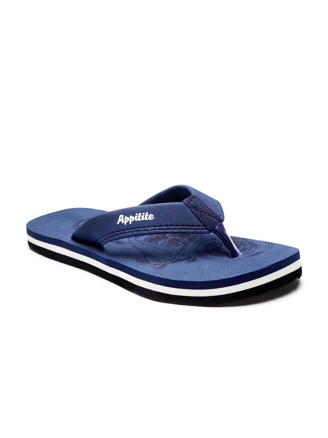 

APPITITE Men Blue & White Printed Rubber Thong Flip-Flops