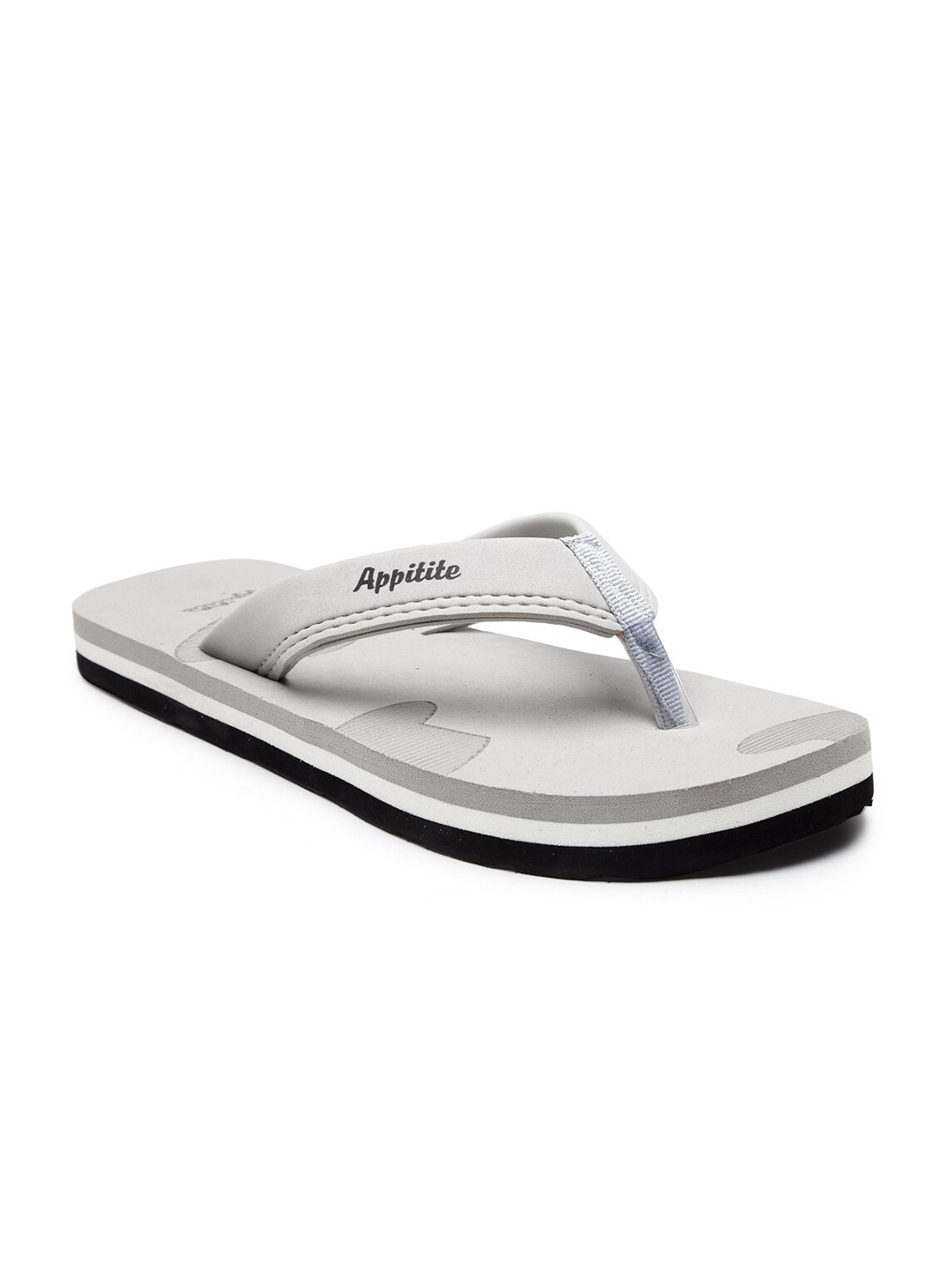 

APPITITE Men Grey & Black Printed Rubber Thong Flip-Flops