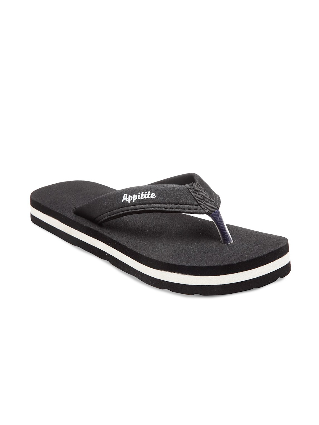 

APPITITE Men Black & White Rubber Thong Flip-Flops