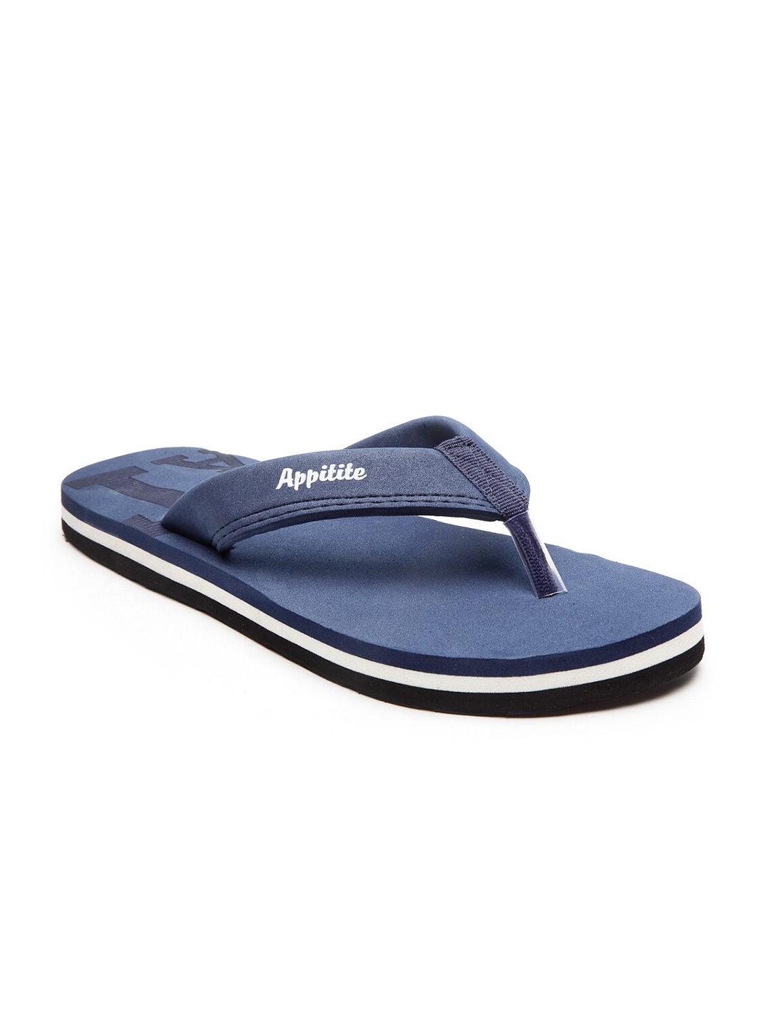 

APPITITE Men Blue & Black Rubber Thong Flip-Flops
