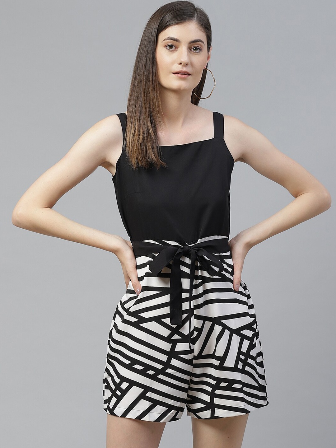 

SIRIKIT Black & White Printed Jumpsuit