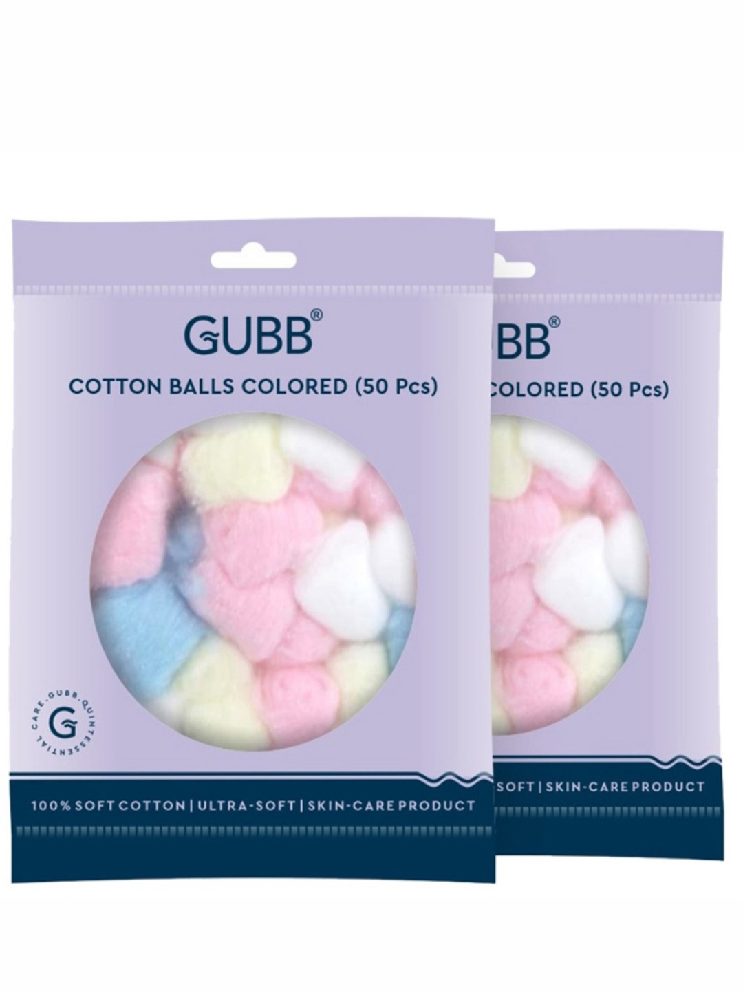 

GUBB Set of 2 Facial Cotton Balls for Face & Eyes Makeup Remover Cleanser Wipes, Multi