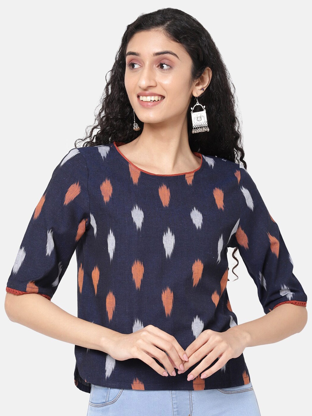

R&B Blue & White Printed Tunic