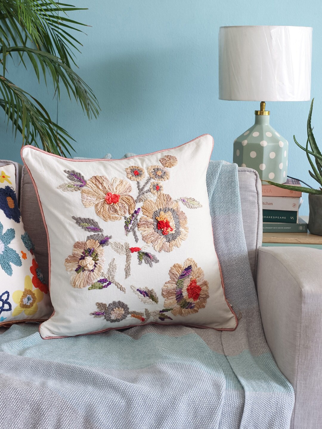 

The Wishing Chair White & Brown Square Cushion Covers