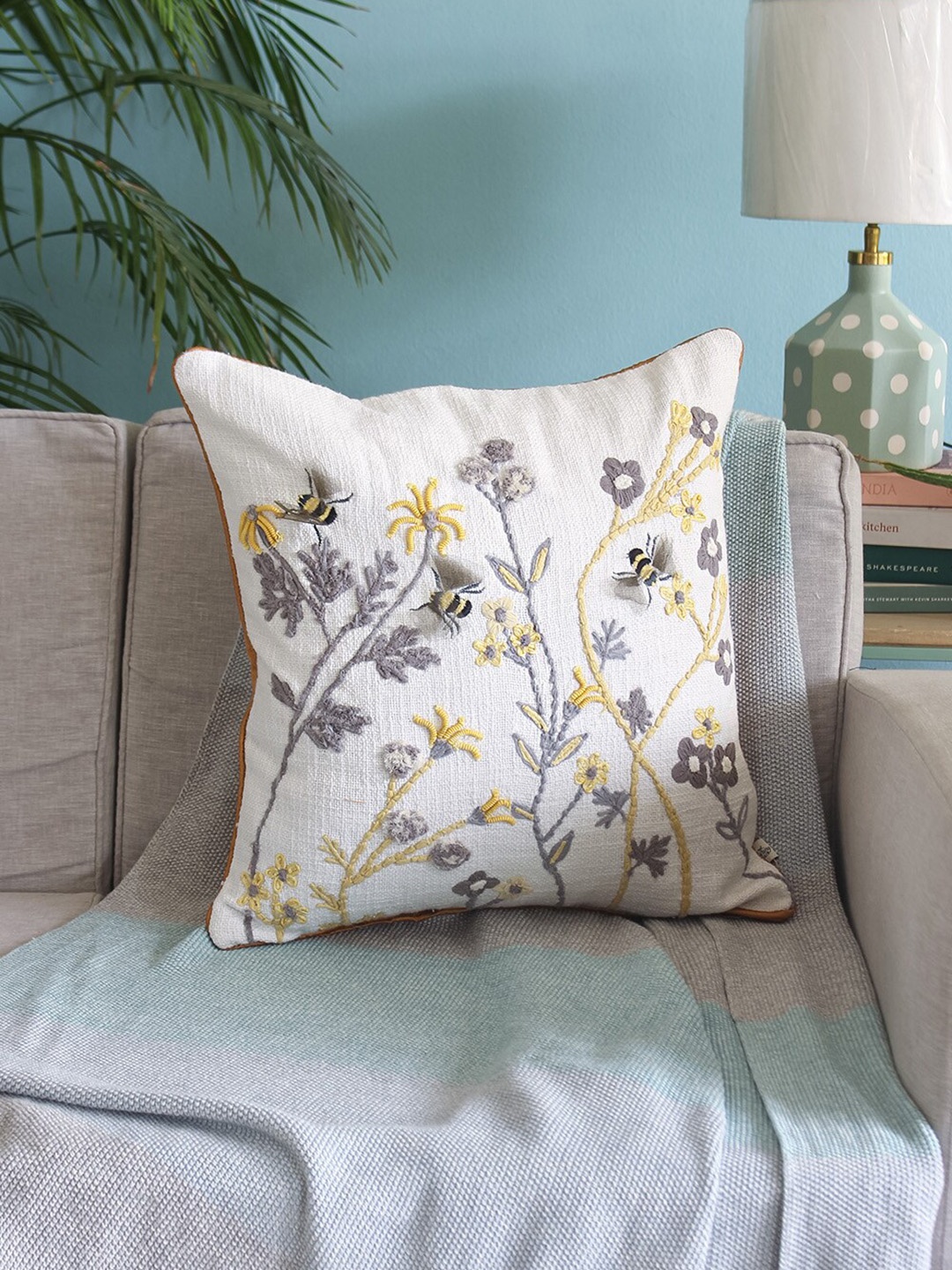 

The Wishing Chair White & Grey Square Cushion Covers