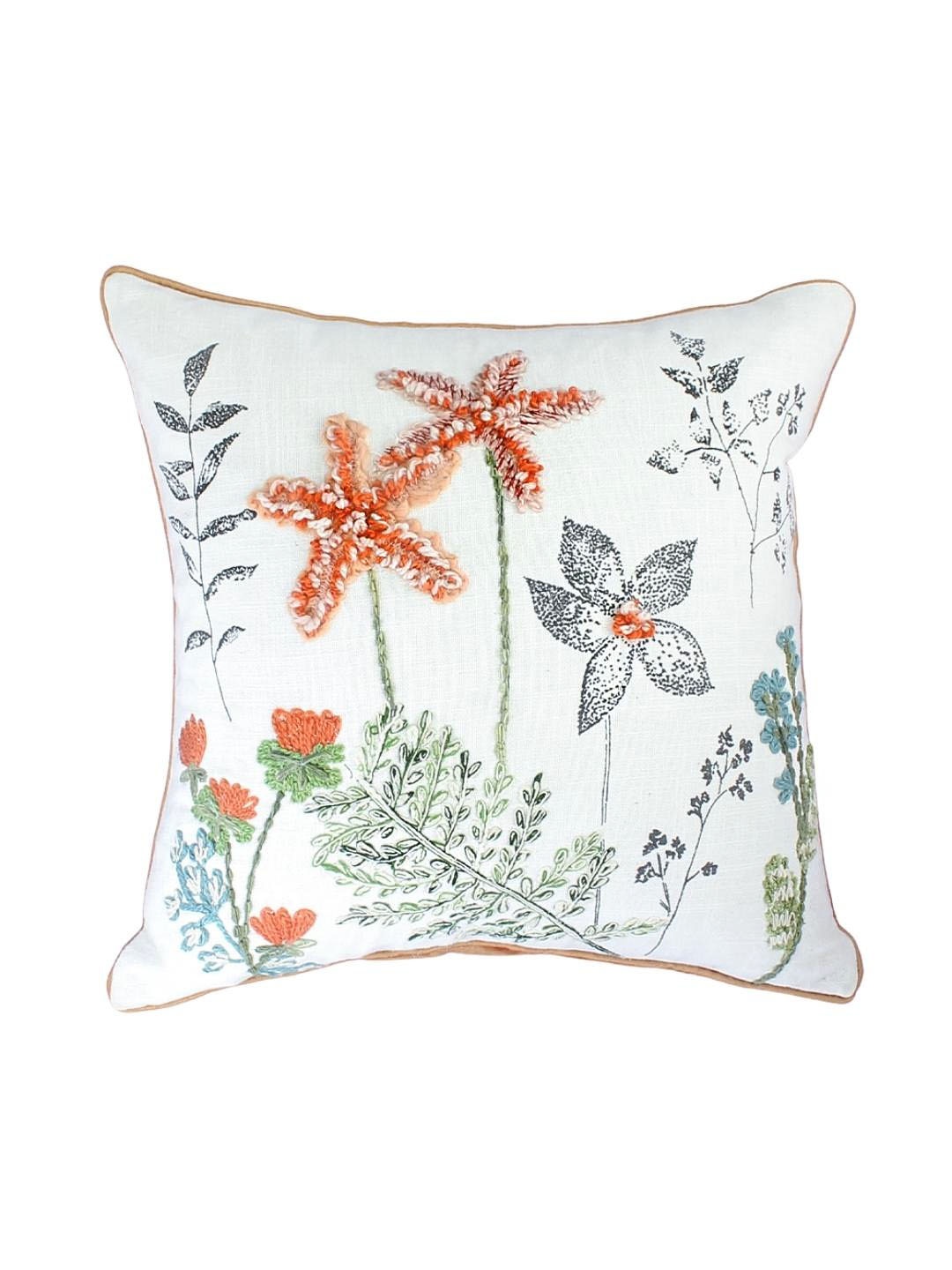 

The Wishing Chair White & Green Square Cushion Covers