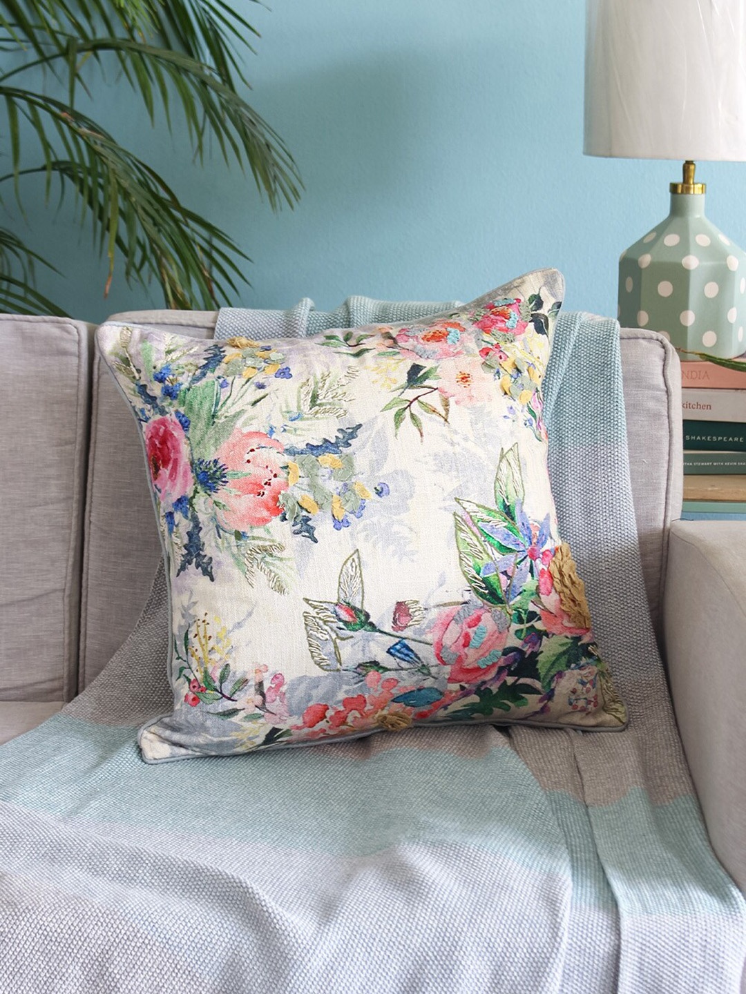 

The Wishing Chair White & Pink Square Cushion Covers