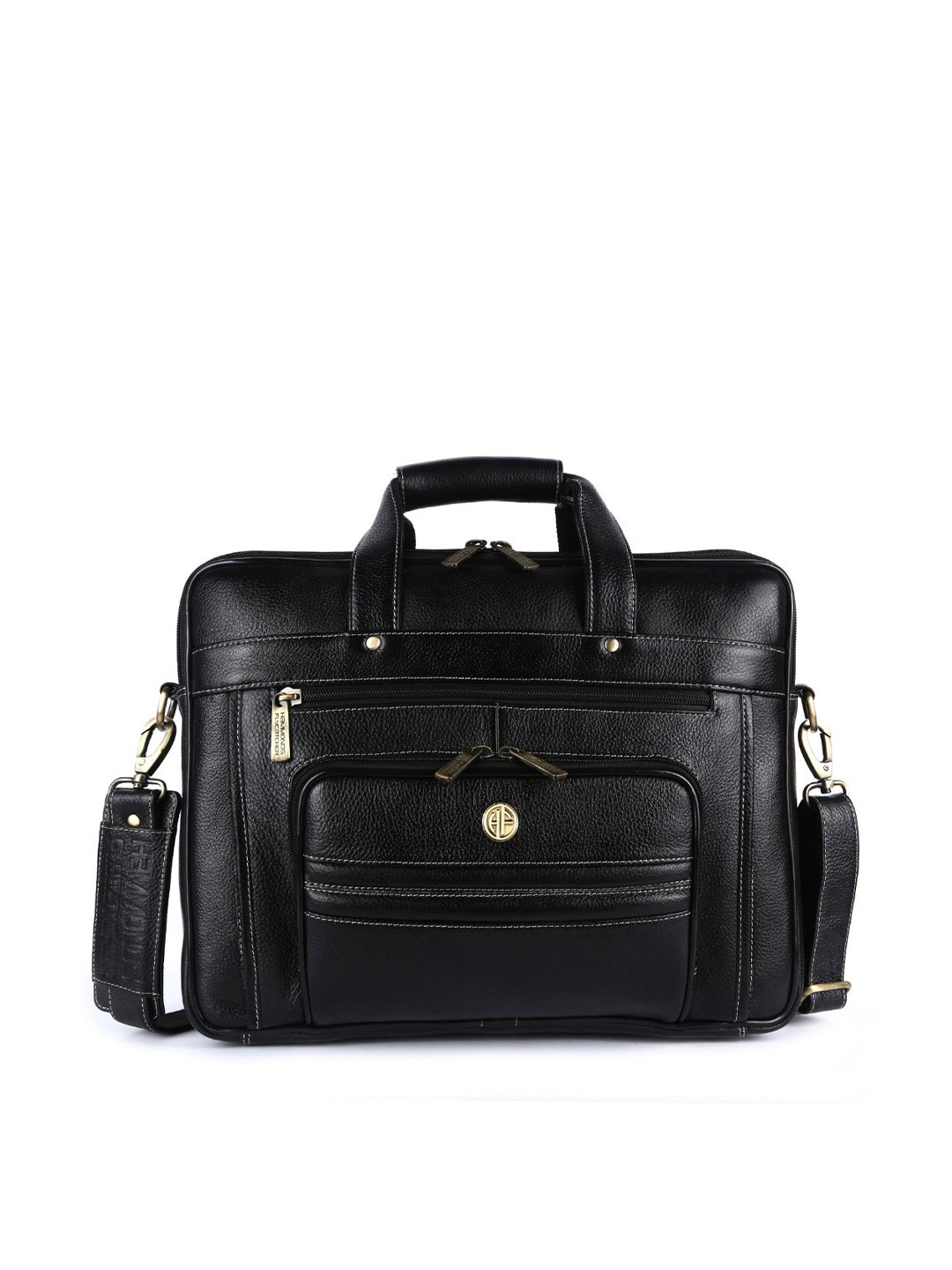 

HAMMONDS FLYCATCHER Men Black Leather Laptop Bag