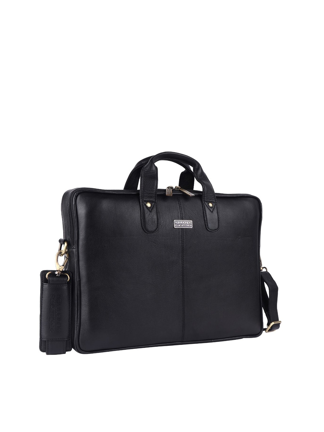 

HAMMONDS FLYCATCHER Men Black Leather Laptop Bag