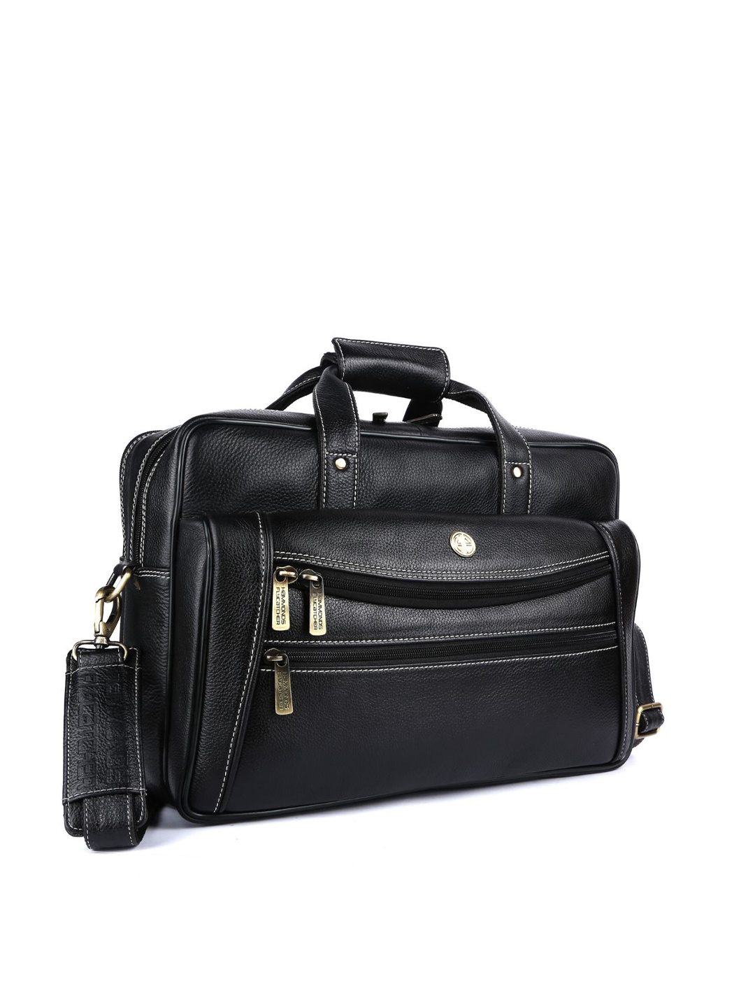 

HAMMONDS FLYCATCHER Men Black Leather Laptop Bag