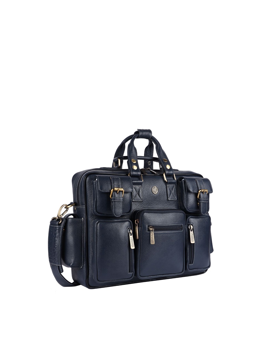 

HAMMONDS FLYCATCHER Men Blue Leather Laptop Bag