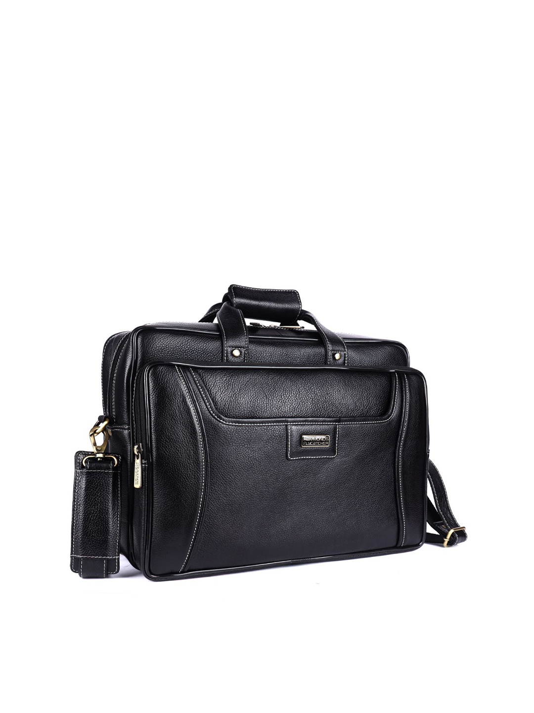 

HAMMONDS FLYCATCHER Men Black Leather Laptop Bag