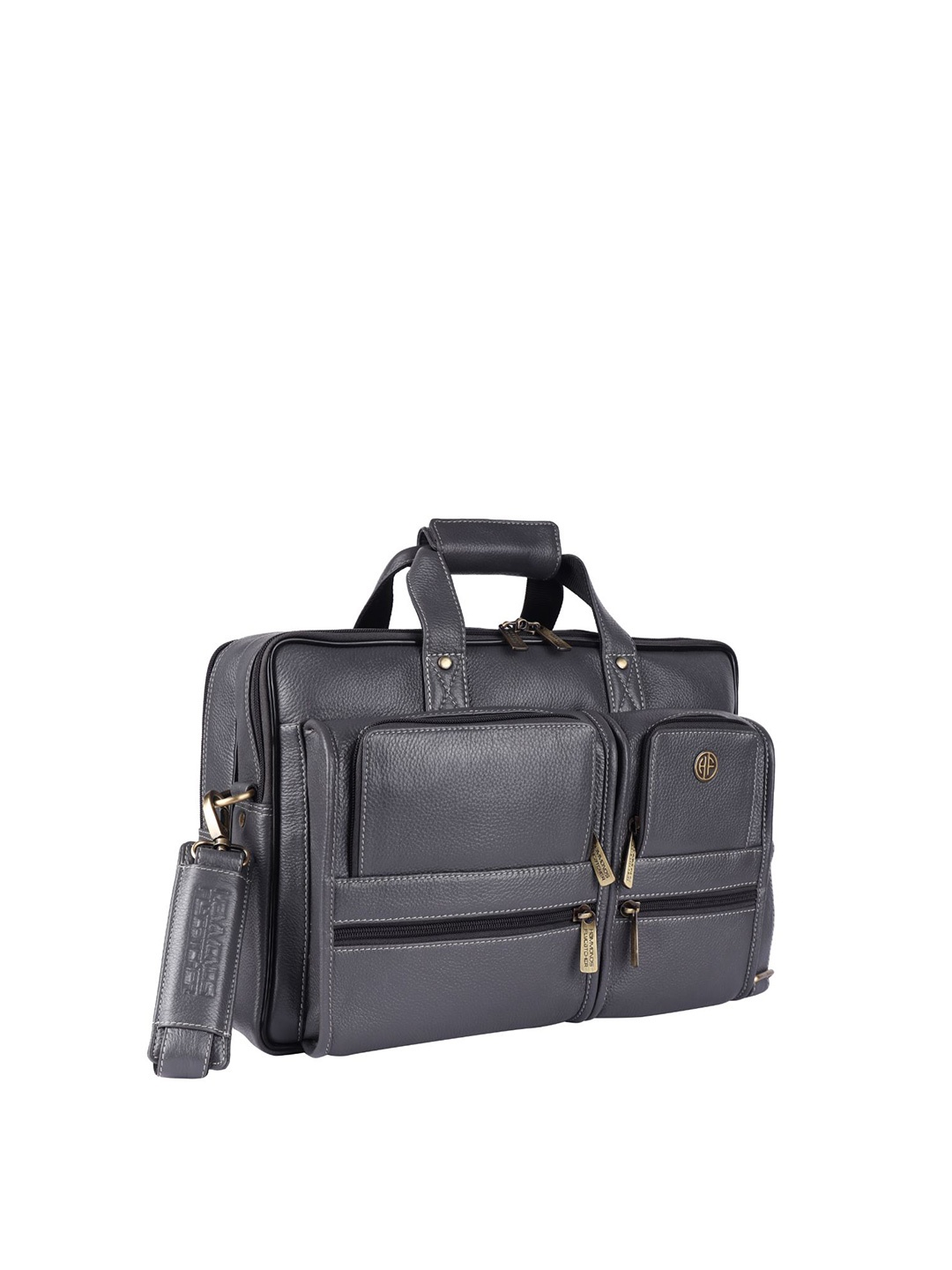 

HAMMONDS FLYCATCHER Men Grey Leather Laptop Bag