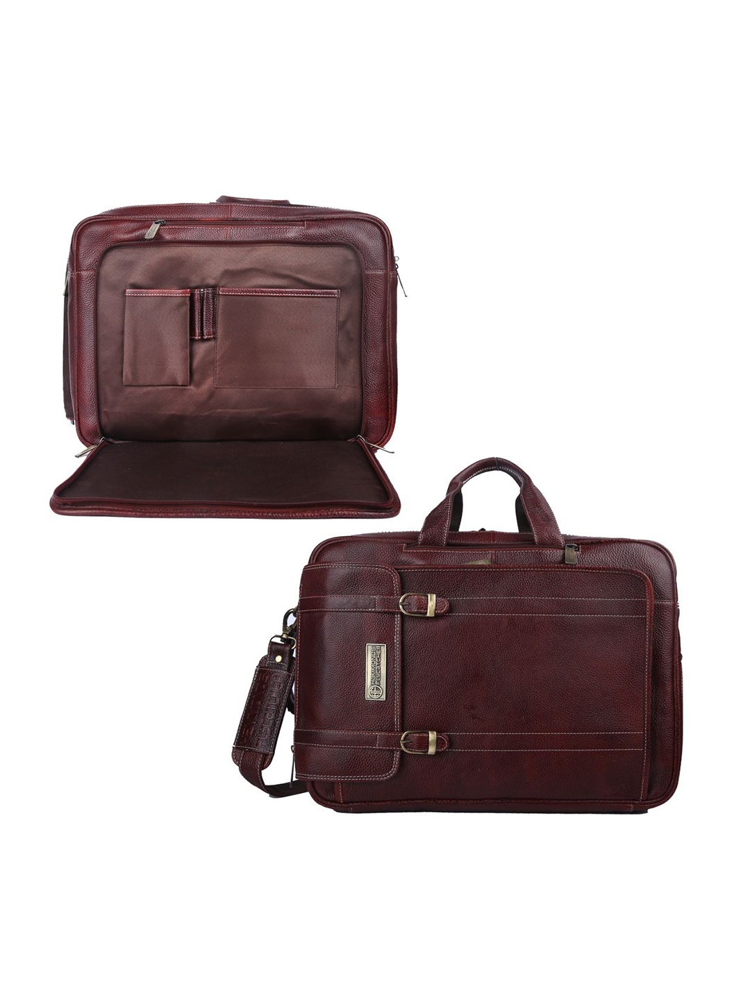 

HAMMONDS FLYCATCHER Men Brown Leather Laptop Bag