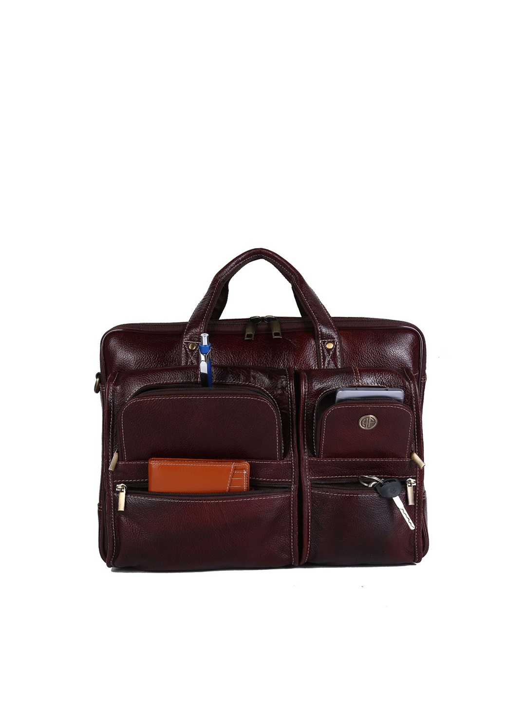 

HAMMONDS FLYCATCHER Men Brown Leather Laptop Bag