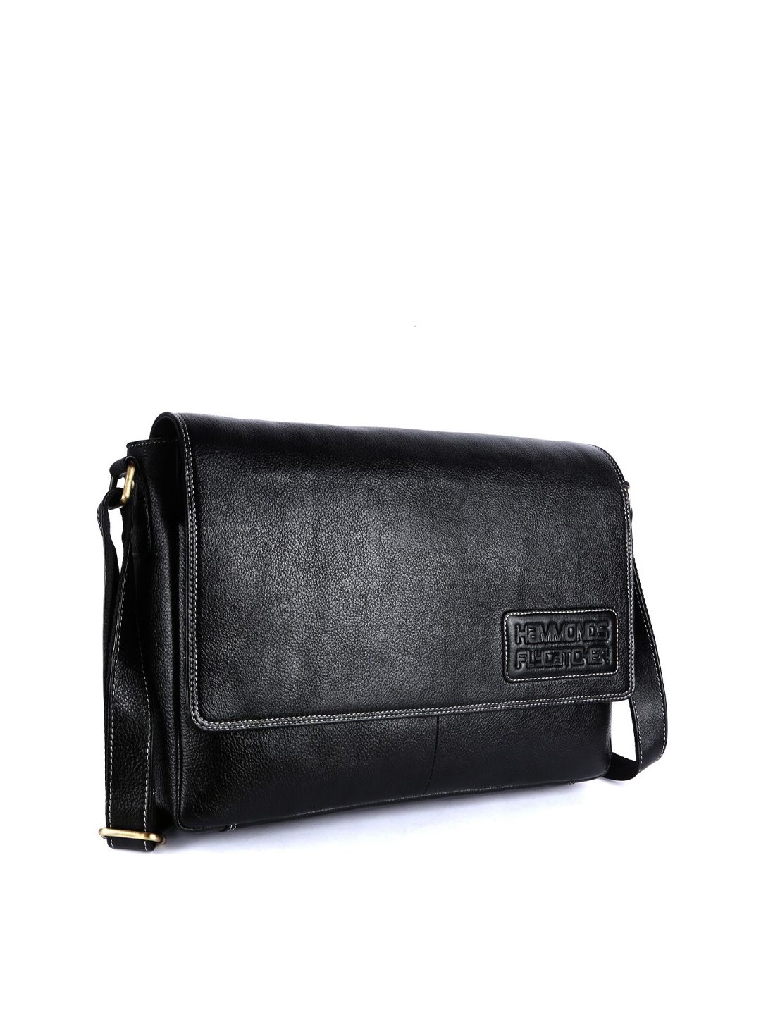 

HAMMONDS FLYCATCHER Men Black Leather Laptop Bag