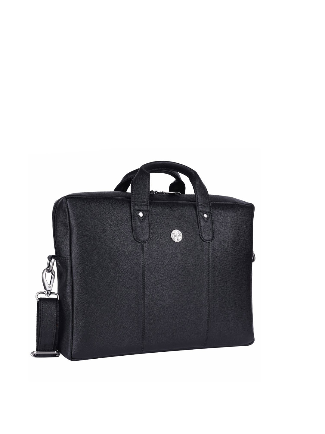 

HAMMONDS FLYCATCHER Men Black Leather Laptop Bag