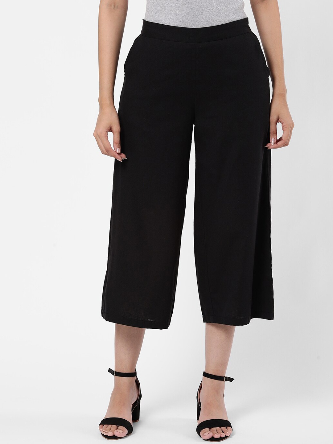 

R&B Women Black Relaxed Culottes Trousers