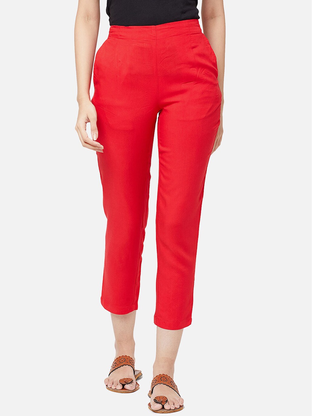 

R&B Women Red Relaxed Trousers