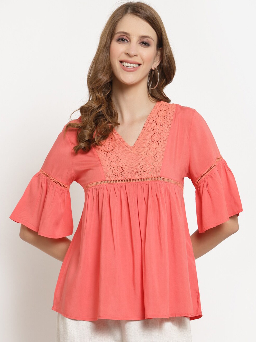 

Westwood Peach-Coloured Empire Top