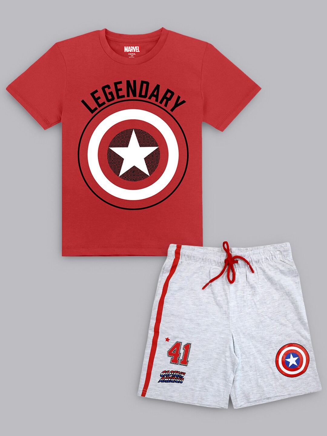 

Kids Ville Boys Captain America Printed Clothing Set, White