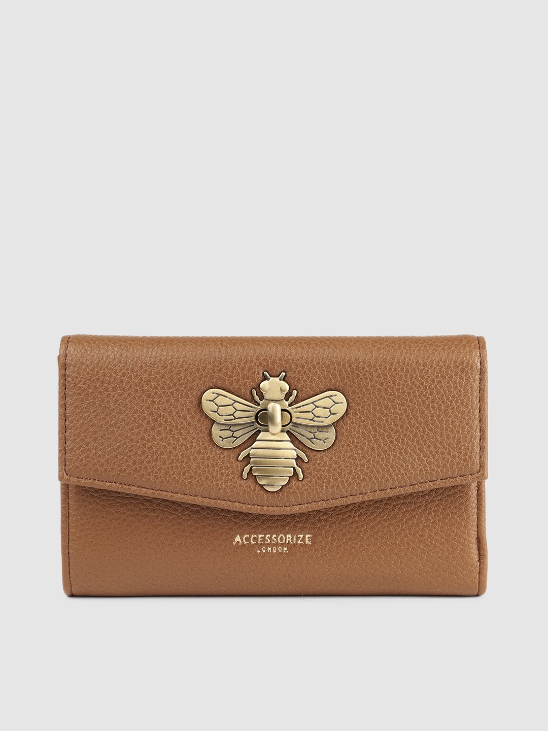 

Accessorize Women Tan Faux Leather Britney Bee Wallet