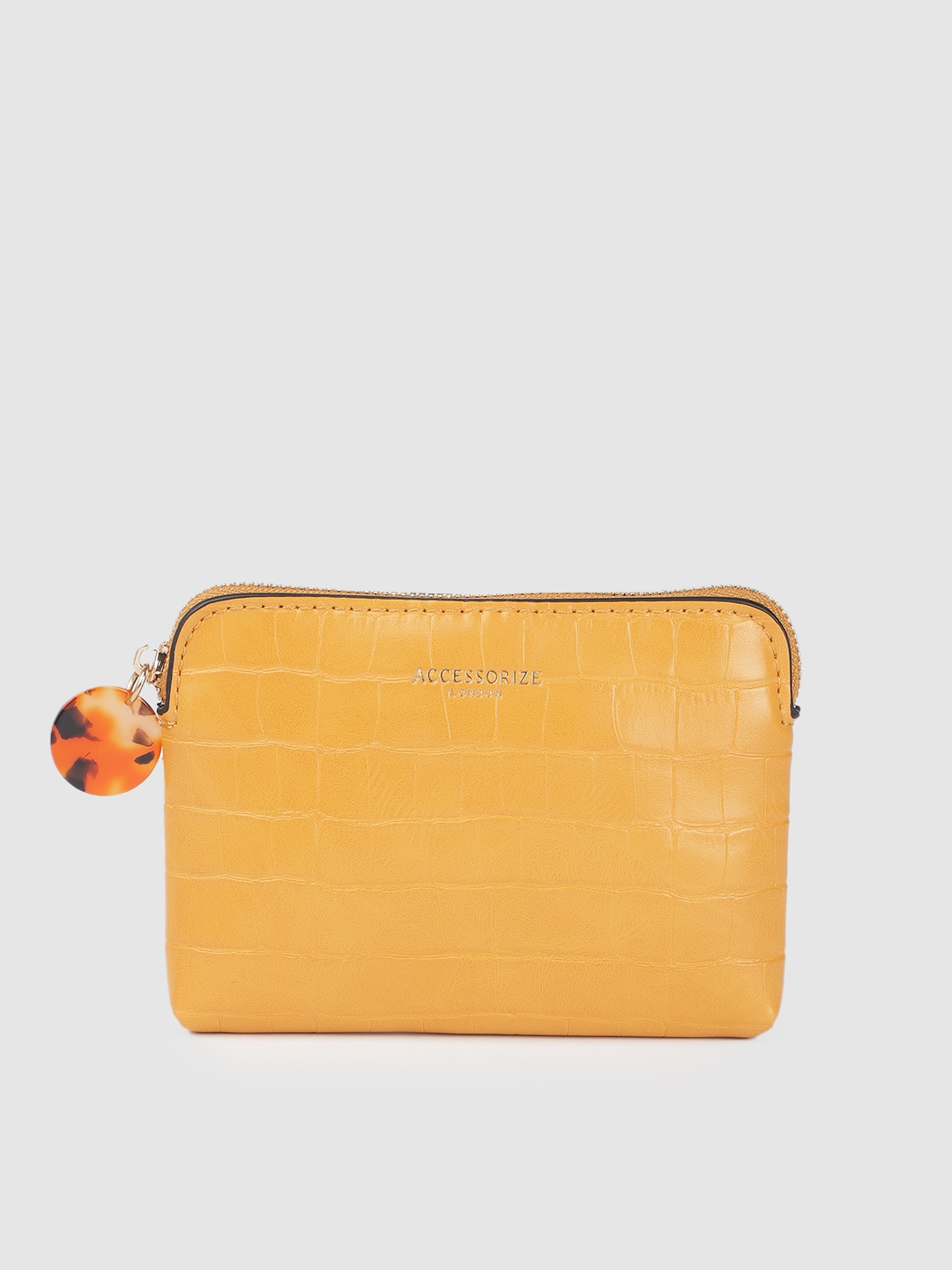 

Accessorize London Women's Faux Leather Yellow Resin Croc Coin Purse