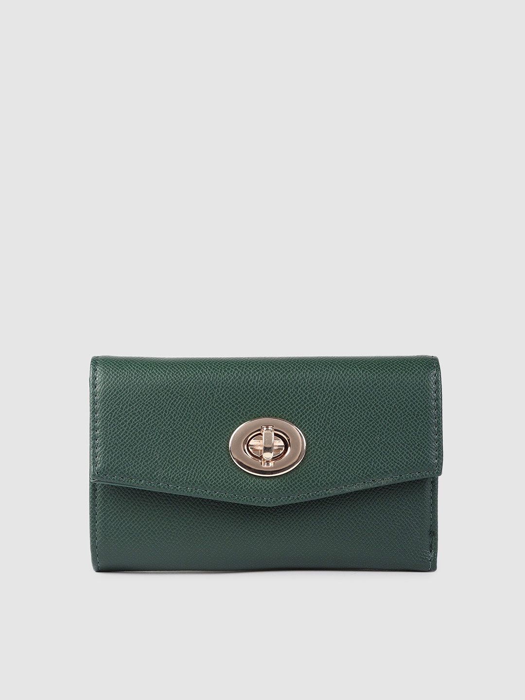 

Accessorize Women Green Solid Three Fold Wallet
